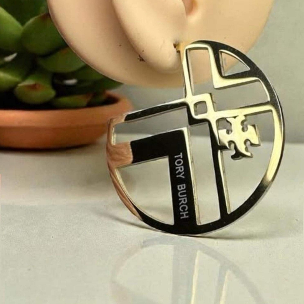 Nrw Tory Burch Gold and Black CROSS Earrings 2"